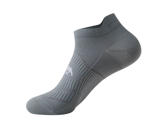 Gray ankle sock on a white background