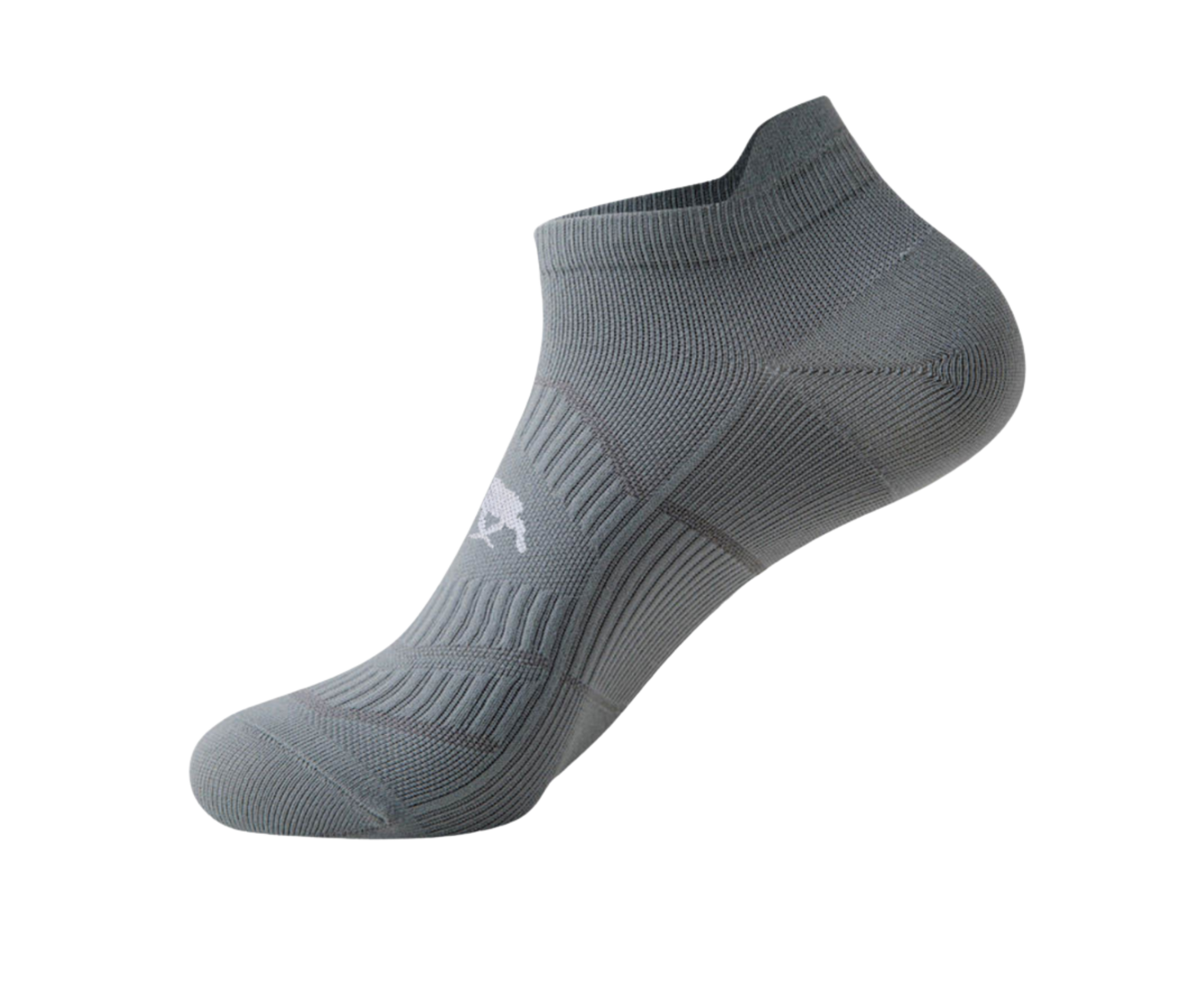 Gray ankle sock on a white background