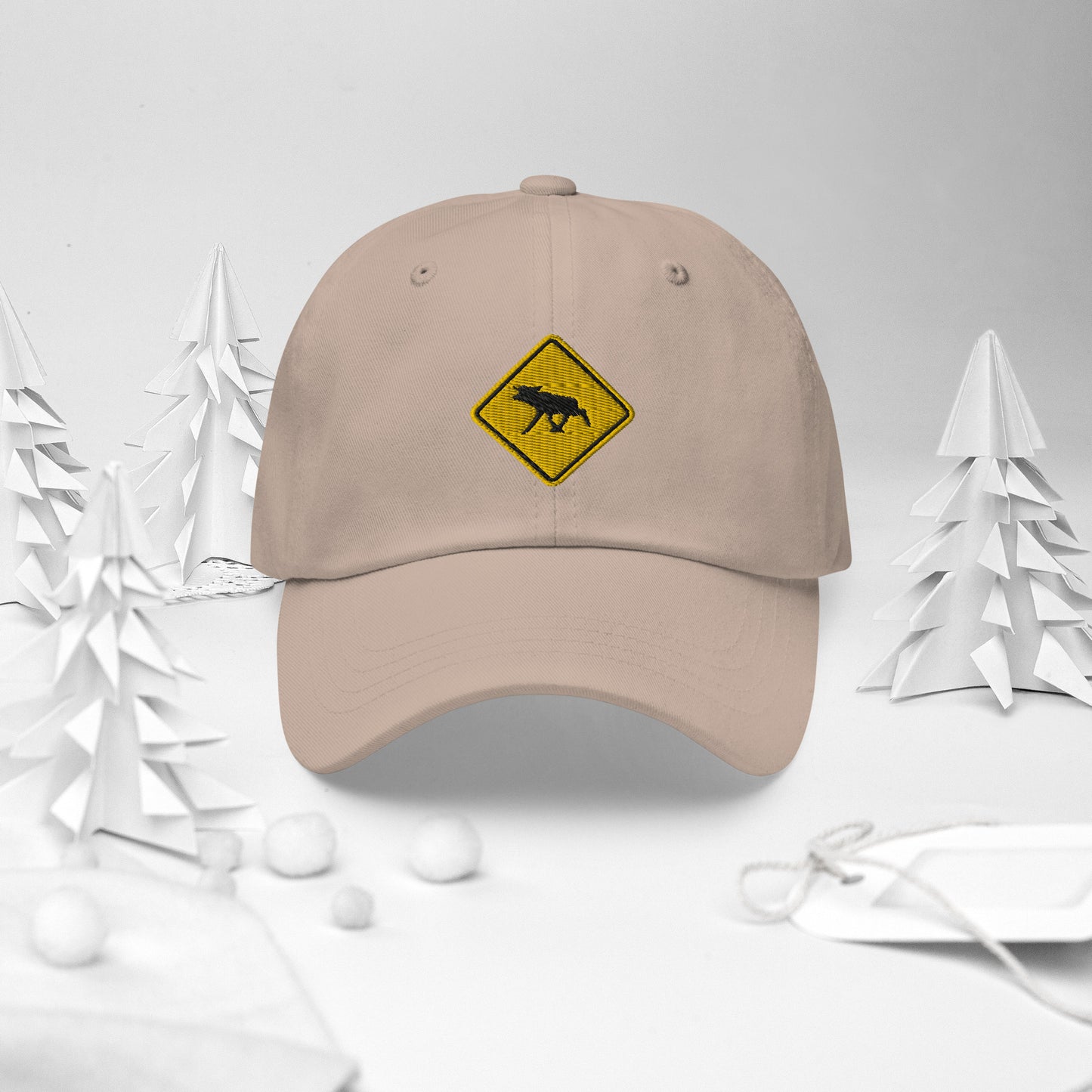 Our Dad Hat in Tan- Comfortable Baseball Cap with Moose Sign Logo