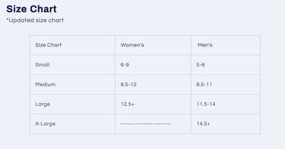 SpeedyMoose ankle tab size chart